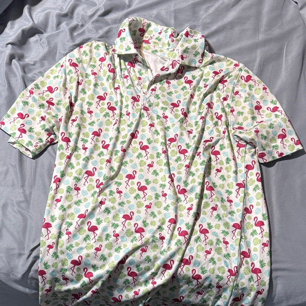 BCG Flamingo and Palm Print Men's Shirt